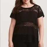 Torrid Tops | Cute Top With Satiny And Lacy Sections | Color: Black | Size: 1x