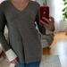 J. Crew Sweaters | J. Crew V Neck Grey Sweater With Shirt Cuffs | Color: Gray/White | Size: M