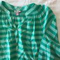 Lilly Pulitzer Tops | Lilly Pulitzer Green Stripped Blouse | Color: Gold/Green | Size: L