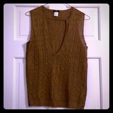 J. Crew Tops | Jcrew Linen Cable Deep V Shell | Color: Brown | Size: S
