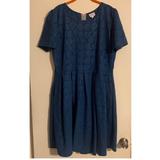 Lularoe Dresses | Blue Floral Embossed Dress | Color: Blue | Size: 18w