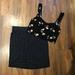Urban Outfitters Dresses | Floral Crop Top And Casual Pencil Skirt Outfit Lot | Color: Black/Pink | Size: S