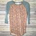 Lularoe Tops | Lularoe (1.0) Small Randy Floral Print - Bnwt | Color: Gray/Orange | Size: S