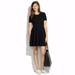 Madewell Dresses | Black Madewell Dress With Leather Trim Size Medium | Color: Black | Size: M