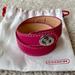 Coach Jewelry | Pink Coach Leather Double Wrap Around Bracelet | Color: Pink/Tan | Size: Os