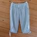 Anthropologie Pants & Jumpsuits | Idra Anthropologie Light Blue 100% Linen Crop Capri Summer Casual Pants 4 | Color: Blue | Size: 4