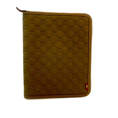 Gucci Accessories | Gucci Brown Logo Leather Ipad Case | Color: Brown | Size: Os