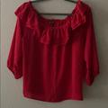 J. Crew Tops | Jcrew Red Off The Shoulder Shirt | Color: Red | Size: M