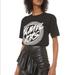 Michael Kors Tops | Michael Kors Glitter Logo Graphic Tee | Color: Black/White | Size: Xs