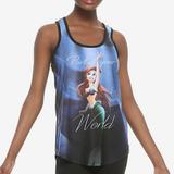 Disney Tops | Disney Little Mermaid Ariel Sublimation Tank | Color: Tan | Size: M