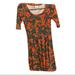 Lularoe Dresses | Lularoe Size Medium Stretch Fabric Fall Dress Nwt | Color: Green/Orange | Size: Medium