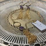 Kate Spade Jewelry | Kate Spade Necklace And Earring Set. | Color: Gold/Purple | Size: Necklace 24 Inches.