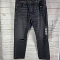 Levi's Jeans | Levi’s 501 Ct Mens Black Button Fly Distressed Jeans Size 40x30 | Color: Black/Gray | Size: 40x30