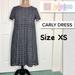 Lularoe Dresses | Lularoe Gray/Black Animal/Tribal Print Carly Xs | Color: Black/Gray | Size: Xs