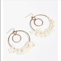 Free People Jewelry | Free People Honey Hill Hoop Earring | Color: Gold/White | Size: Os