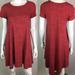Lularoe Dresses | Lularoe Heathered Pocket Carly Shirt Dress | Color: Red | Size: Xxs