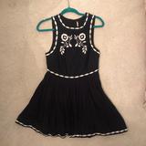 Free People Dresses | Free People Black Embroidered Dress | Color: Black/White | Size: 4
