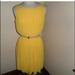 Jessica Simpson Dresses | Jessica Simpson Yellow Pleated Sheath Dress | Color: Yellow | Size: 4