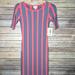 Lularoe Dresses | Lularoe (1.0) Xxs Julia Striped Print - Bnwt | Color: Blue/Red | Size: Xxs