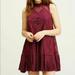 Free People Dresses | Free People Lace Dark Red Mini Dress | Color: Red | Size: S