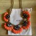J. Crew Jewelry | J. Crew Statement Necklace Coral And Taupe Color | Color: Gold/Orange | Size: 10 1/4”