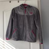 The North Face Jackets & Coats | Girls North Face Grey Fleece Pink Lining Xl 18 | Color: Pink | Size: Xlg