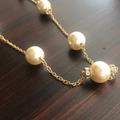 J. Crew Jewelry | J. Crew Long Pearl Necklace | Color: Gold/White | Size: Os