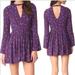 Free People Dresses | Free People Tegan Purple Long Sleeve Dress Size 2 | Color: Blue/Purple | Size: 2