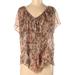 Anthropologie Tops | Anthropologie Postella Silk Floral Flutter Top | Color: Brown/Tan | Size: M