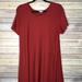 Lularoe Dresses | Lularoe (1.0) Large Carly Solid Print - Bnwt | Color: Red | Size: L