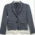 Jessica Simpson Jackets & Coats | Jessica Simpson Casual Blazer Stripes And Lace | Color: Blue/Gray | Size: S