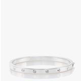 Kate Spade Jewelry | Kate Spade Metal Stone Hinged Bangle In Silver | Color: Silver | Size: Os