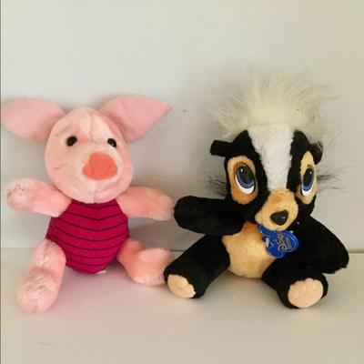 Disney Toys | Disney Vintage Plush Piglet And Flower | Color: Black/Pink | Size: 7”