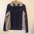 Columbia Jackets & Coats | Columbia Navy Blue Gray Zip Up Fleece Jacket | Color: Blue/Gray | Size: L