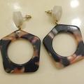 Madewell Jewelry | Madewell Geometric Earrings Like New | Color: Black/Brown | Size: Os