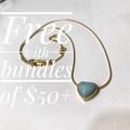Madewell Jewelry | Madewell Semi-Precious Heart Pendant | Color: Blue/Gold | Size: 17”