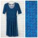 Lularoe Dresses | Lularoe Nicole Stretchy Striped Scoop Neck Dress | Color: Blue/Purple | Size: M