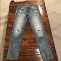 American Eagle Outfitters Jeans | Medium Wash Distressed Jeggings | Color: Blue | Size: 4