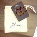 J. Crew Jewelry | Jcrew Tortoiseshell Star Hoop Earrings W Dustbag | Color: Black/Brown | Size: Os