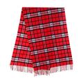 Soft Lambswool Large Plaid Stole Shawl (Thomson Red) 60cmx180cm