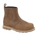 Mens Leather Goodyear Welted Slip On Chelsea Dealer Safety Ankle Boots Shoes Size - Brown - UK 10