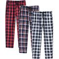 JINSHI Men's Pyjamas Bottom Pants Classic Plaid Sleepwear Loungewear Pure Cotton House Lounge Sleep Pants Checked 3-Pack Size S