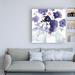 Ebern Designs Blue Purple Impressions by Sheila Golden - Wrapped Canvas Painting Print Canvas in Black | 35 H x 35 W x 2 D in | Wayfair