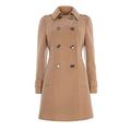 EX Wallis Camel Military Style Short Coat Size 12 Beige