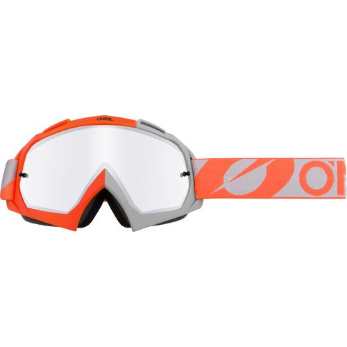 Oneal B-10 Twoface Silver Mirror Motocross Brille, grau-orange