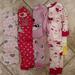 Disney Pajamas | Girls Pajama/Pj Sets, Minnie Mouse, Hearts & Santa | Color: Pink/Red | Size: 18-24mb