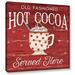 The Holiday Aisle® Hot Cocoa Served Here by Jennifer Pugh - Print Canvas, Wood in Red/White | 18 H x 18 W x 2 D in | Wayfair