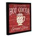 The Holiday Aisle® Hot Cocoa Served Here by Jennifer Pugh - Print Canvas, Wood in Red/White | 24 H x 24 W x 2 D in | Wayfair