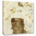 Winston Porter Wabi-Sabi Bodhi Leaf Collage 1 by Elena Ray - Painting Print on Canvas in Brown/White | 18 H x 18 W x 2 D in | Wayfair
