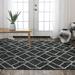 Black/Gray 93 x 0.05 in Area Rug - George Oliver Geometric Handmade Tufted Wool Gray Area Rug Wool | 93 W x 0.05 D in | Wayfair